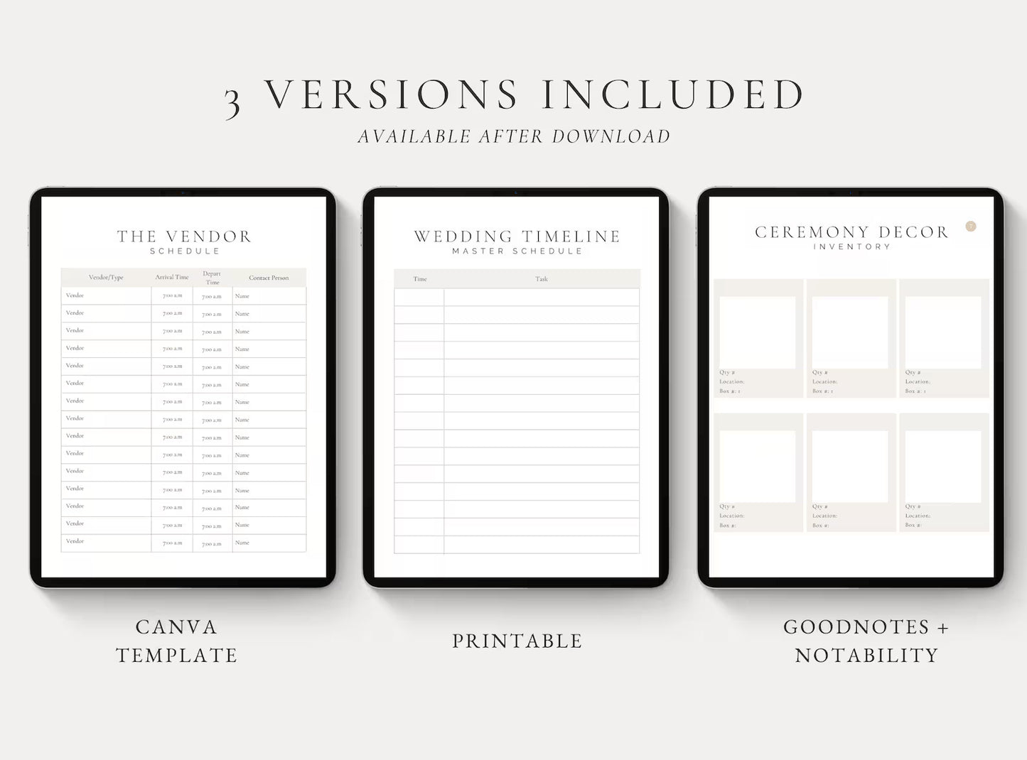 Wedding Day Binder Template